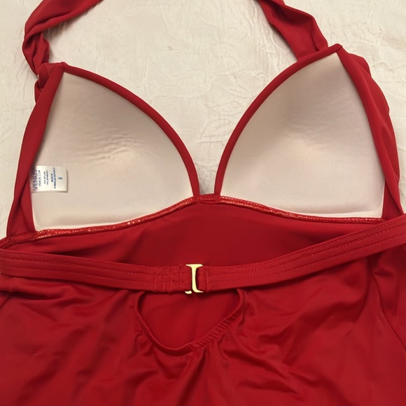 Venus Goddess Ruffle Hem Halter Tankini Swimsuit Top & Bottom - Picture 3 of 8